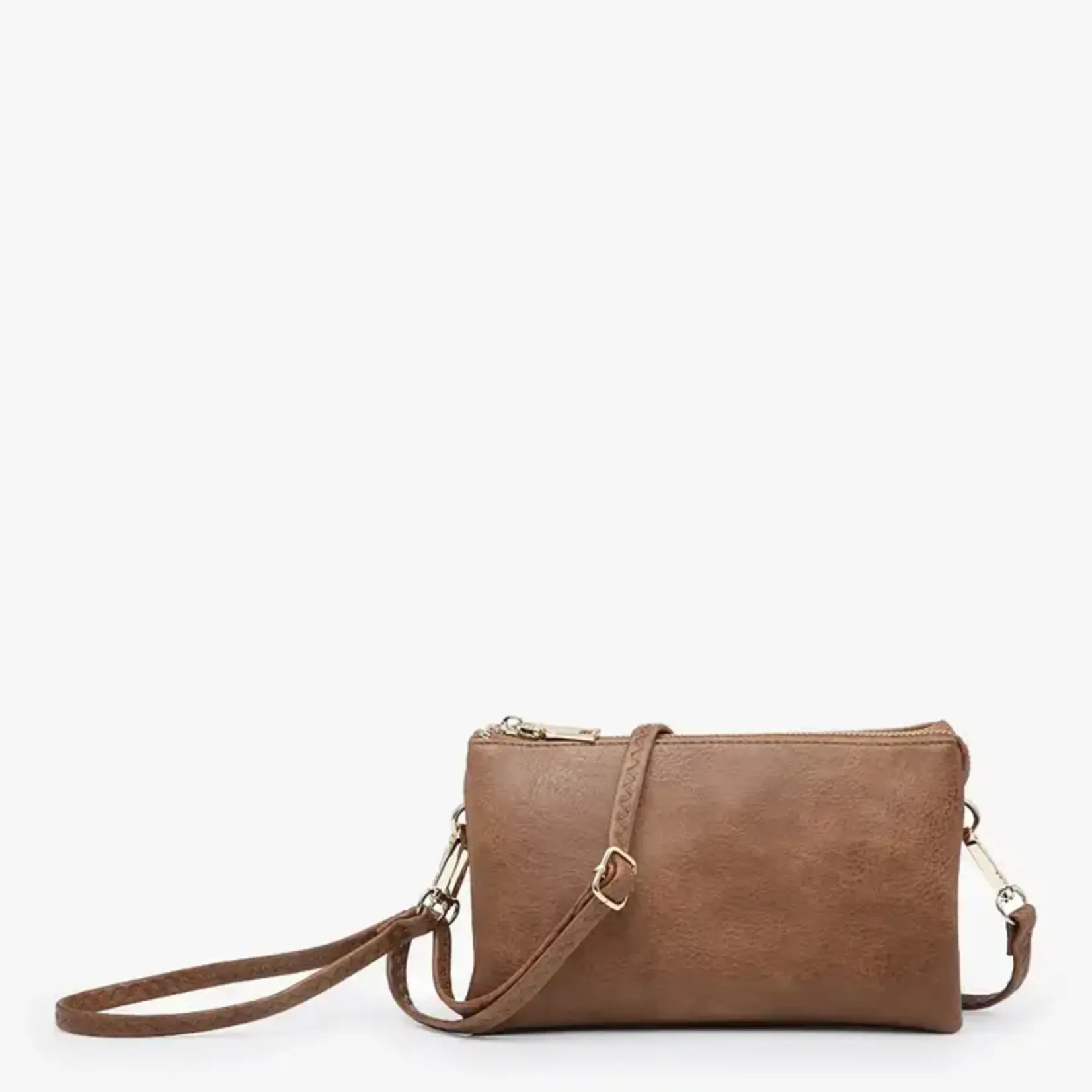 Jen & Co Riley Vegan Leather Double-Sided Wristlet/Crossbody - Chesnut (CHS)