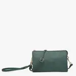 Jen & Co Riley Vegan Leather Double-Sided Wristlet/Crossbody - Forest Green (FS GN)