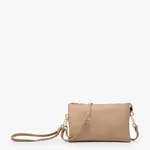 Jen & Co Riley Vegan Leather Double-Sided Wristlet/Crossbody - Latte