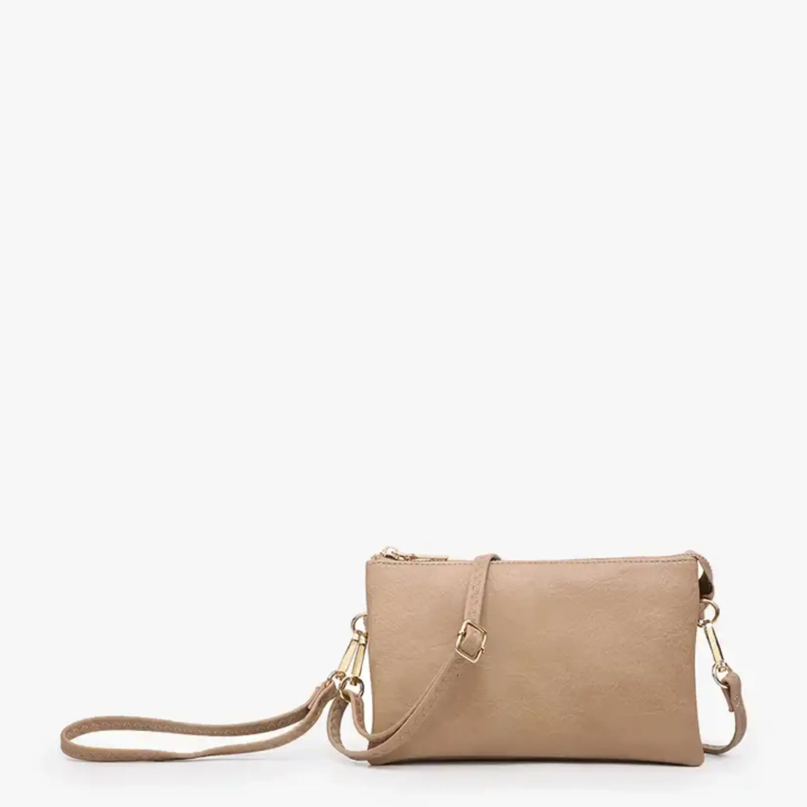 Jen & Co Riley Vegan Leather Double-Sided Wristlet/Crossbody - Latte