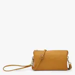 Jen & Co Riley Vegan Leather Double-Sided Wristlet/Crossbody - Mustard