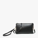 Jen & Co Riley Vegan Leather Double-Sided Wristlet/Crossbody - Onyx (ONYX)