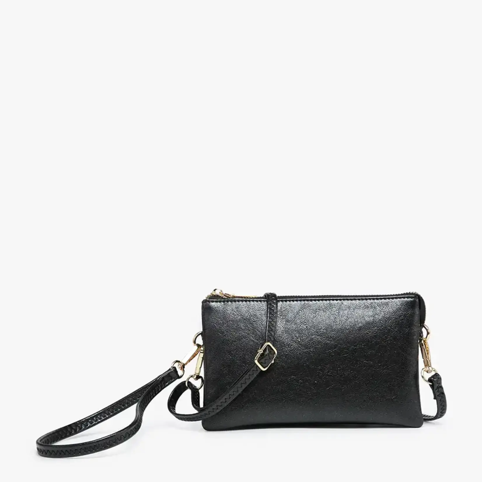Jen & Co Riley Vegan Leather Double-Sided Wristlet/Crossbody - Onyx (ONYX)