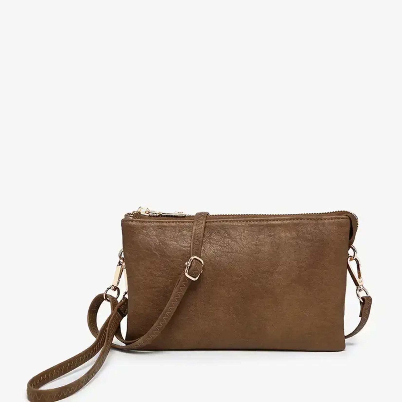 Jen & Co Riley Vegan Leather Double-Sided Wristlet/Crossbody - Walnut