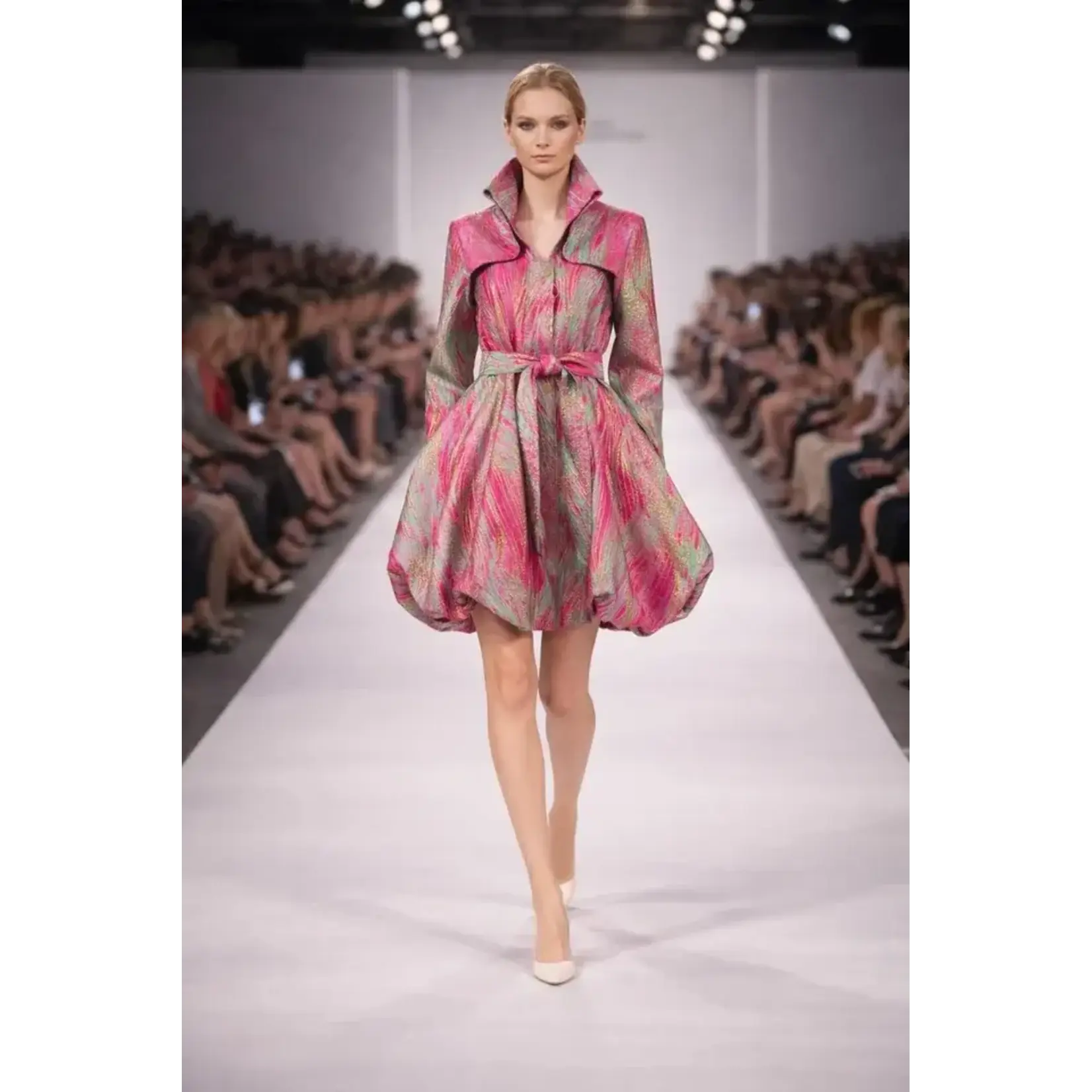 Samuel Dong Jacquard Bubble Coat Dress