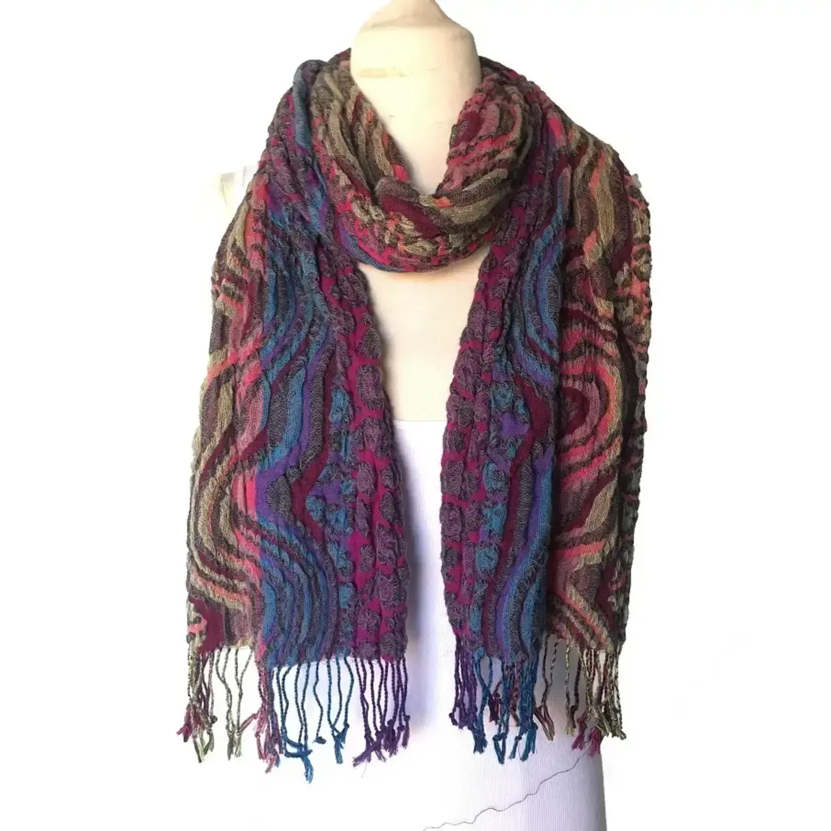 Pashmina Ruffle Scarf  in Multi
