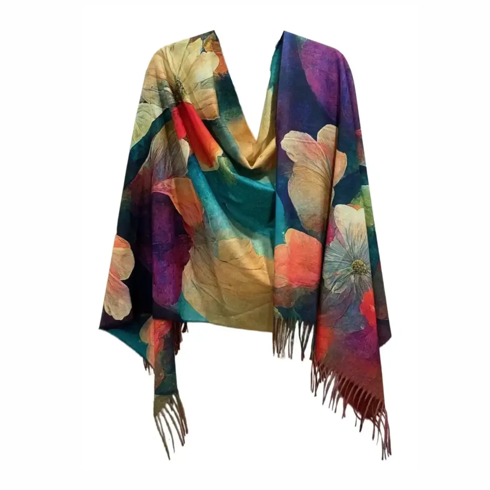 Watercolor Multi Floral Shawl/Scarf