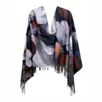 Watercolor White Floral Shawl/Scarf