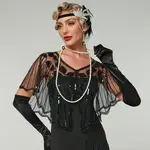 Lace Sequin Shawl – Dress Cover Blk1