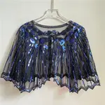 Lace Sequin Shawl – Dress Cover Navy6