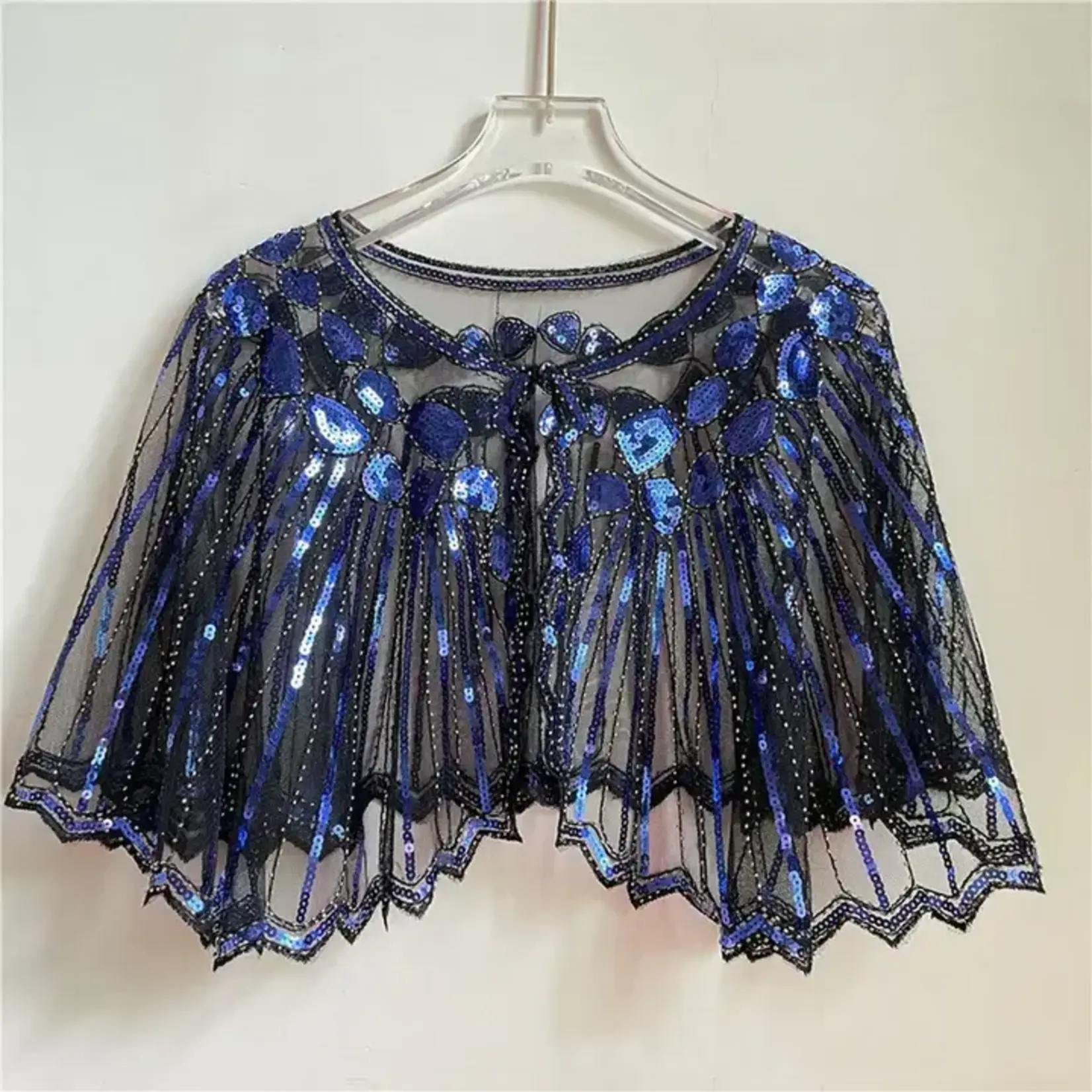 Lace Sequin Shawl – Dress Cover Navy6