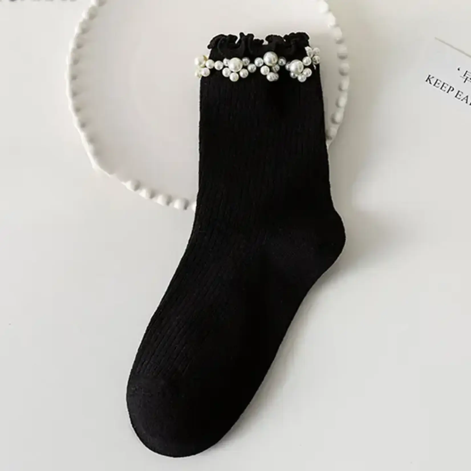 Pearl Ornament Cotton Crew