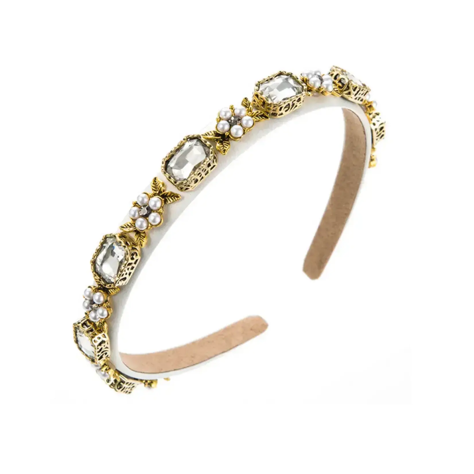 Jewels & Pearls Headband in White
