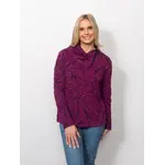 Blister Knit Asymmetrical Zip Collar In Mulberry