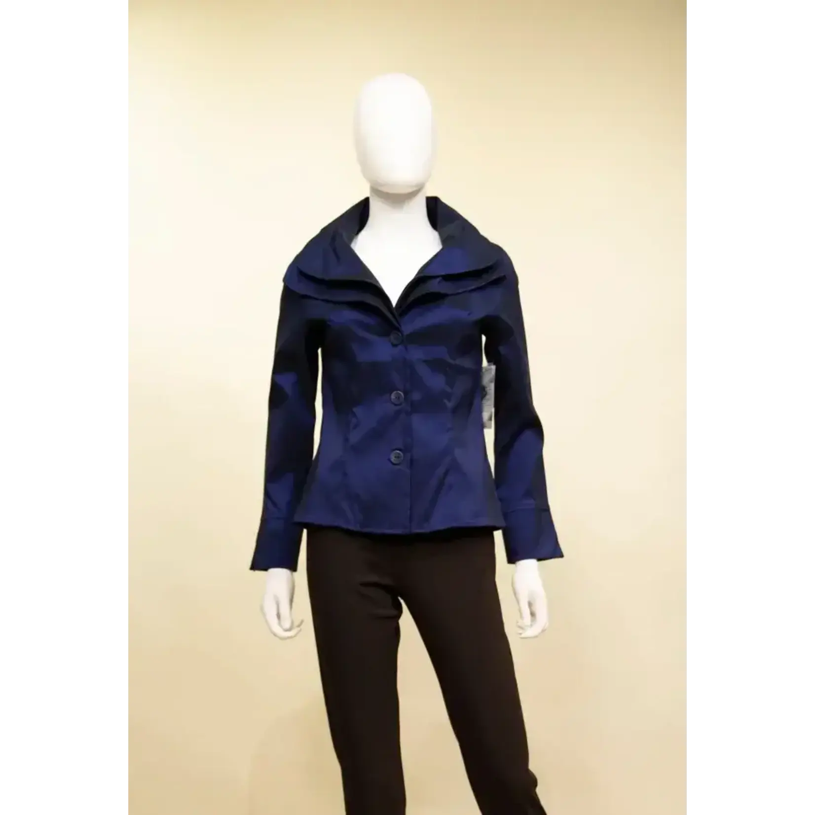 Samuel Dong Double Collar Blouse in Midnight