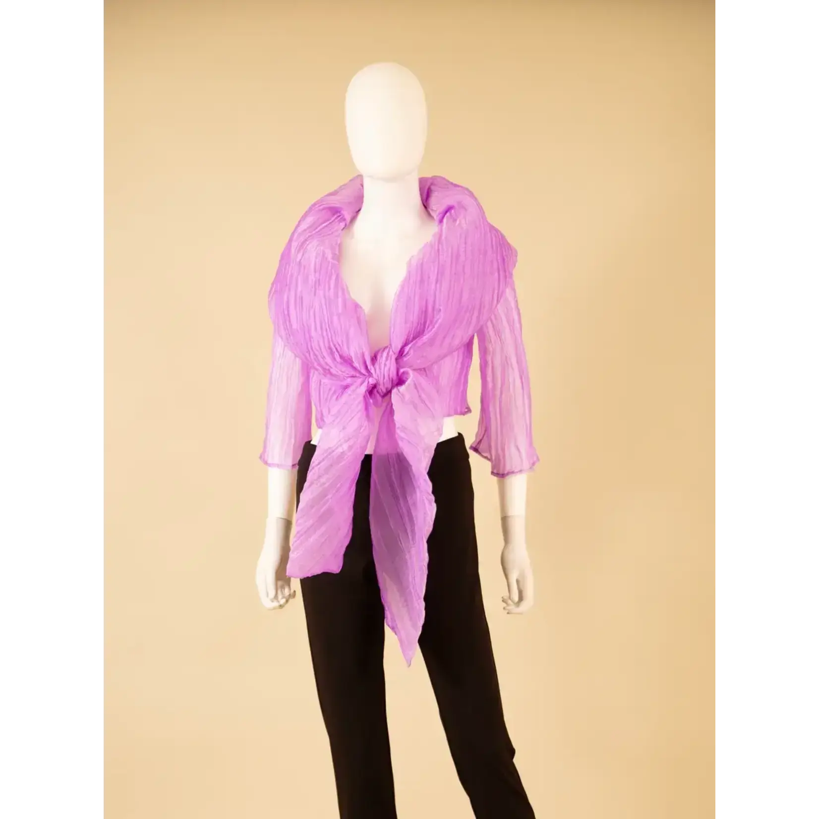 Samuel Dong Bolero Crinkle Top Mauve 1