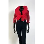 Samuel Dong Bolero Crinkle Top in Red