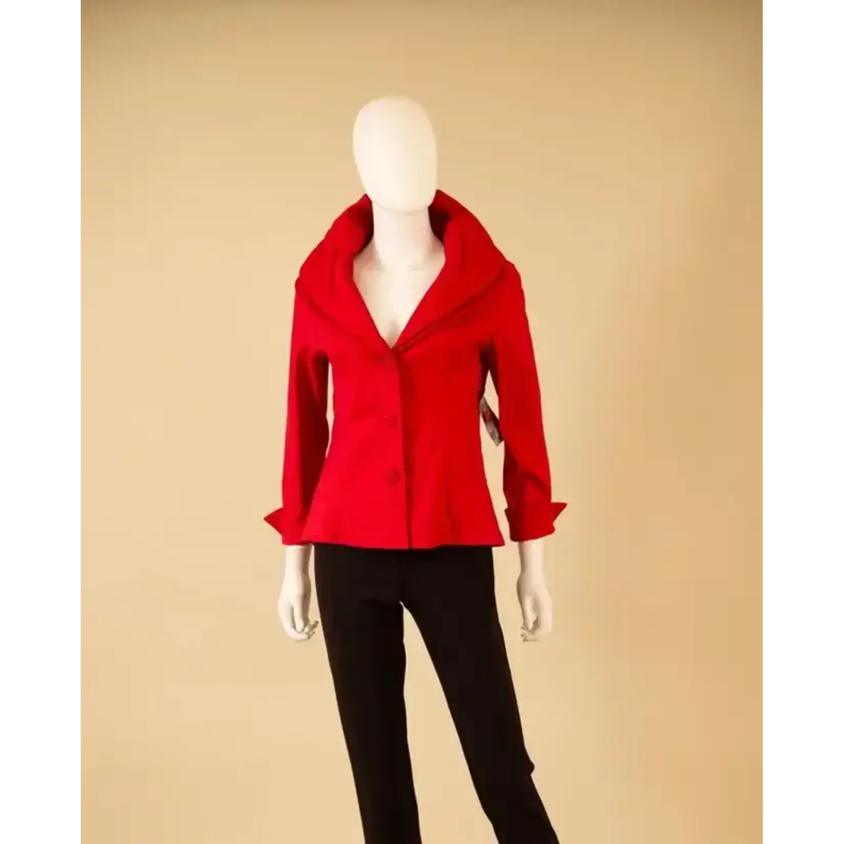 Samuel Dong Double Collar Blouse in Red