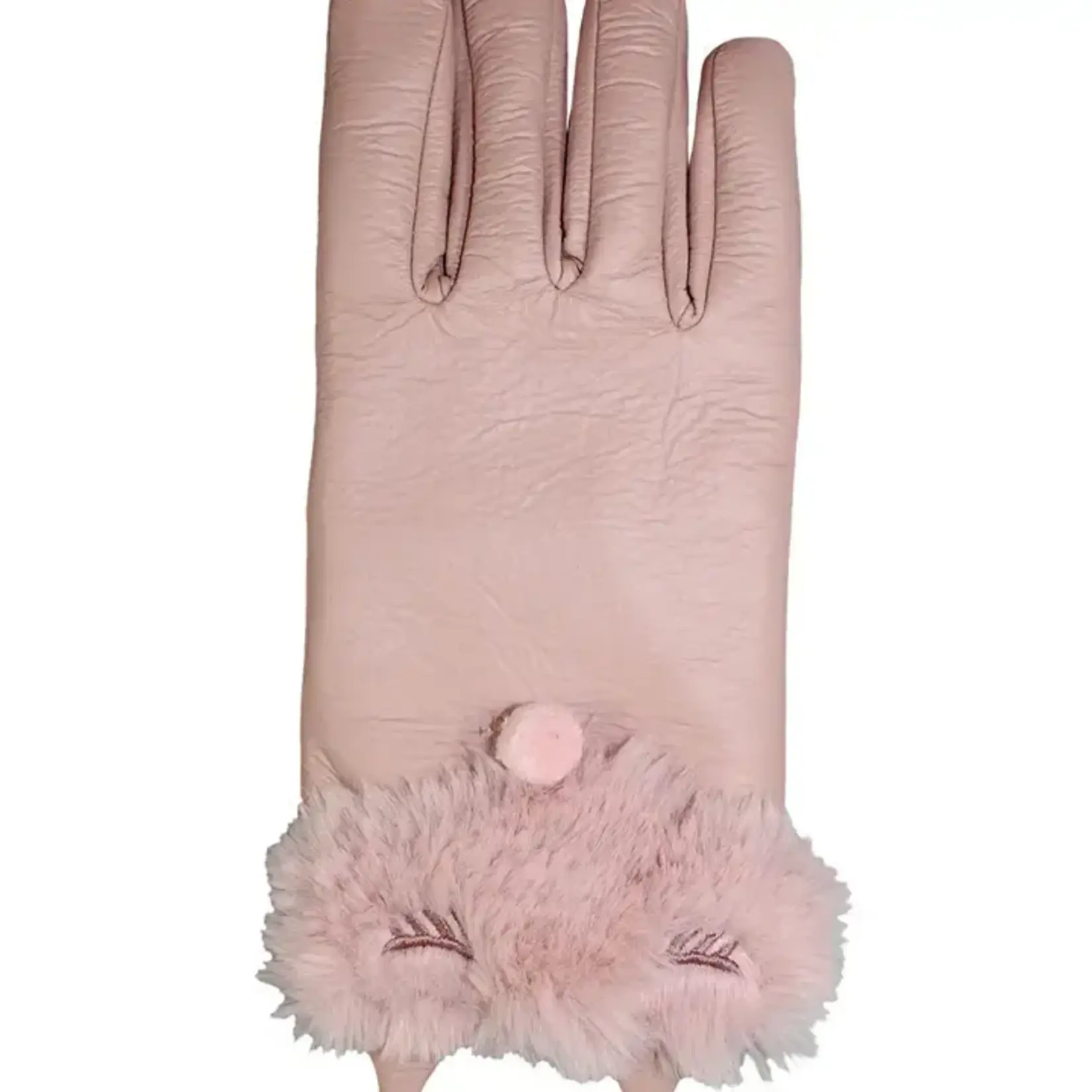 Jeanne Simmons Sleeping Fox Faux Lthr Texting Gloves Pink