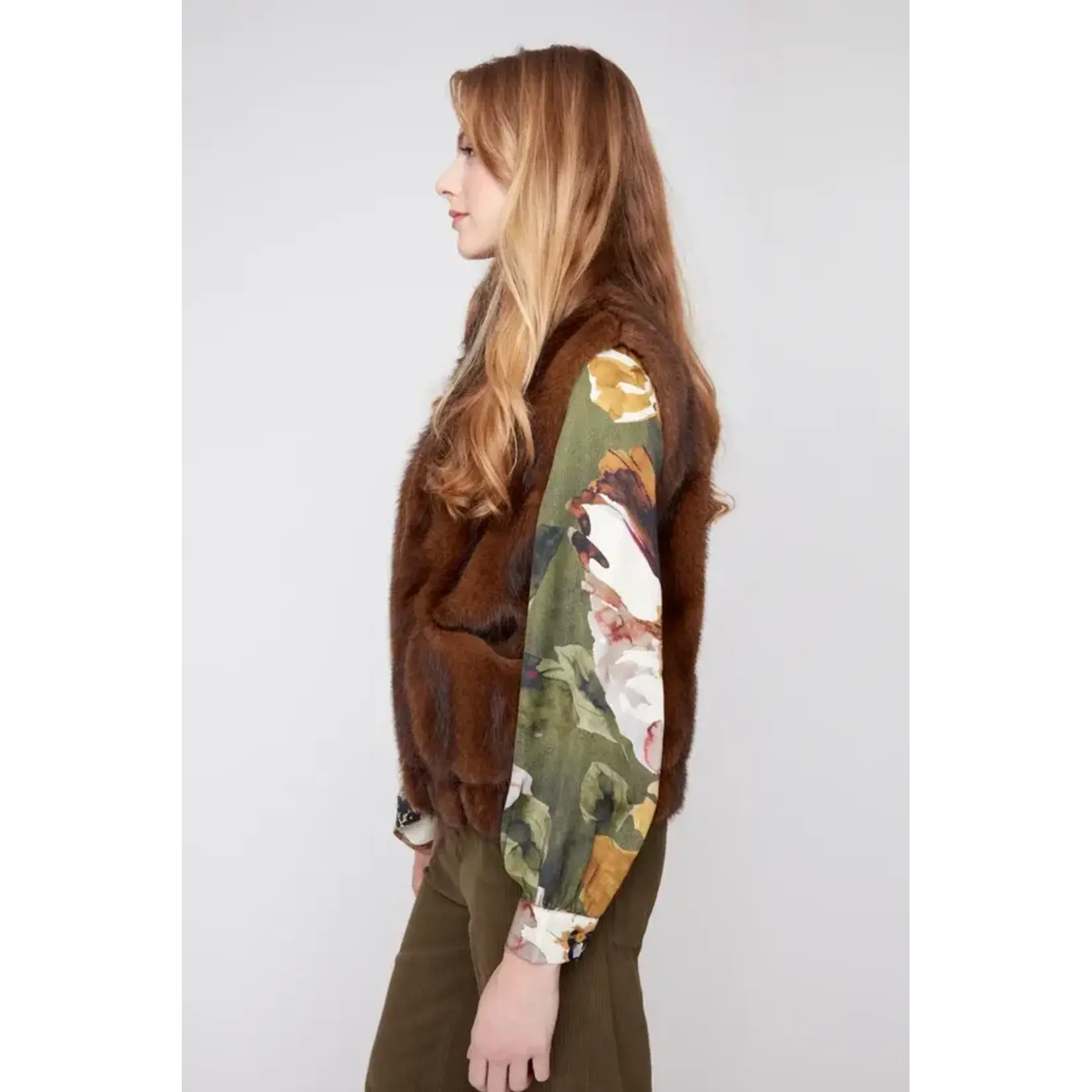 Mink Look Faux Fur Vest w/Pockets