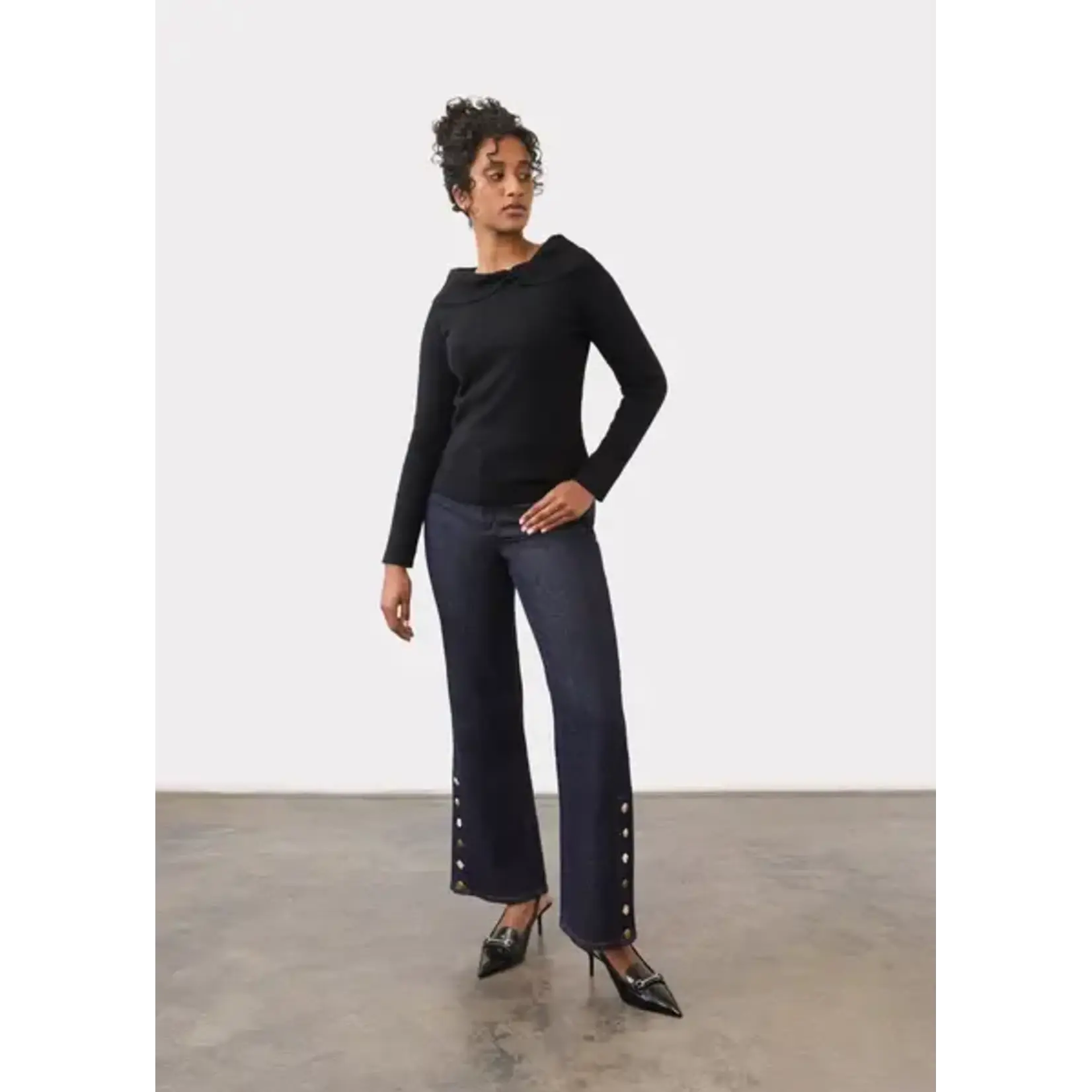 FDJ Boat Neck Sweater in Black