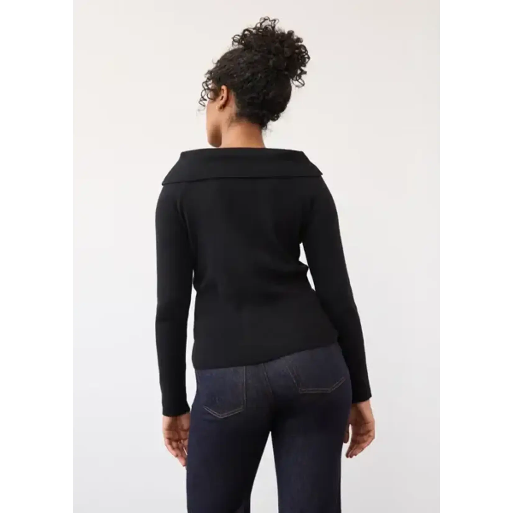 FDJ Boat Neck Sweater in Black