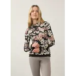 FDJ Mock Neck Ruffle Trim Top in Neutral Floral