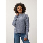 FDJ Long Sleeve Funnel Neck Sweater in Storm Cloud-Light Gray