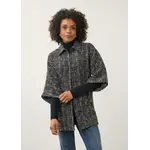 FDJ Tweed Elbow Sleeve Jacket in Black/Ivory