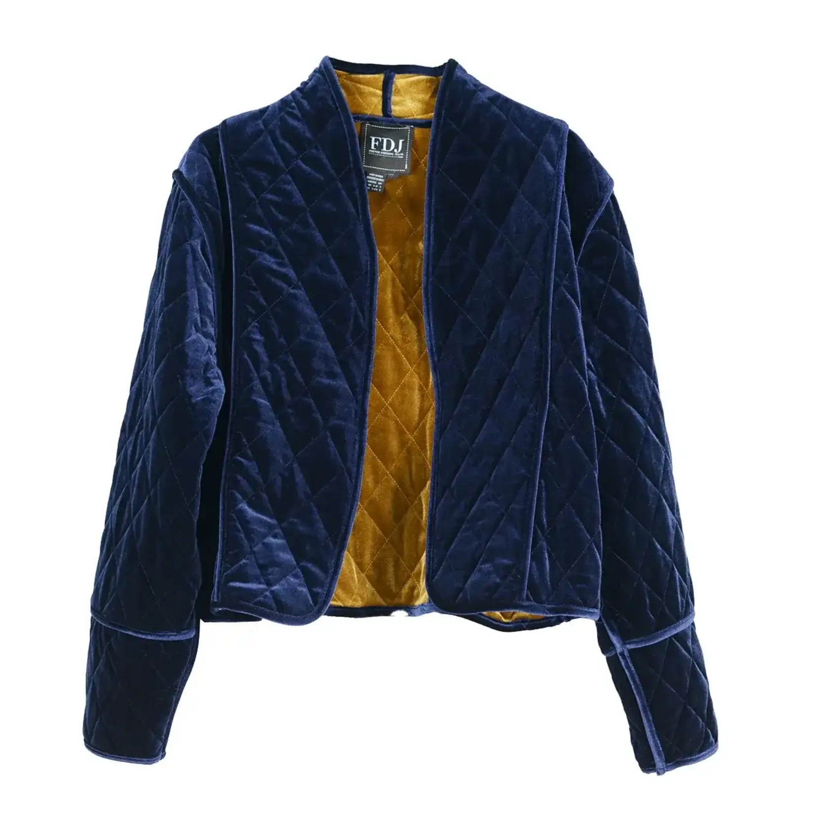 FDJ Reversible Velvet Quilted Jacket in Blueberry