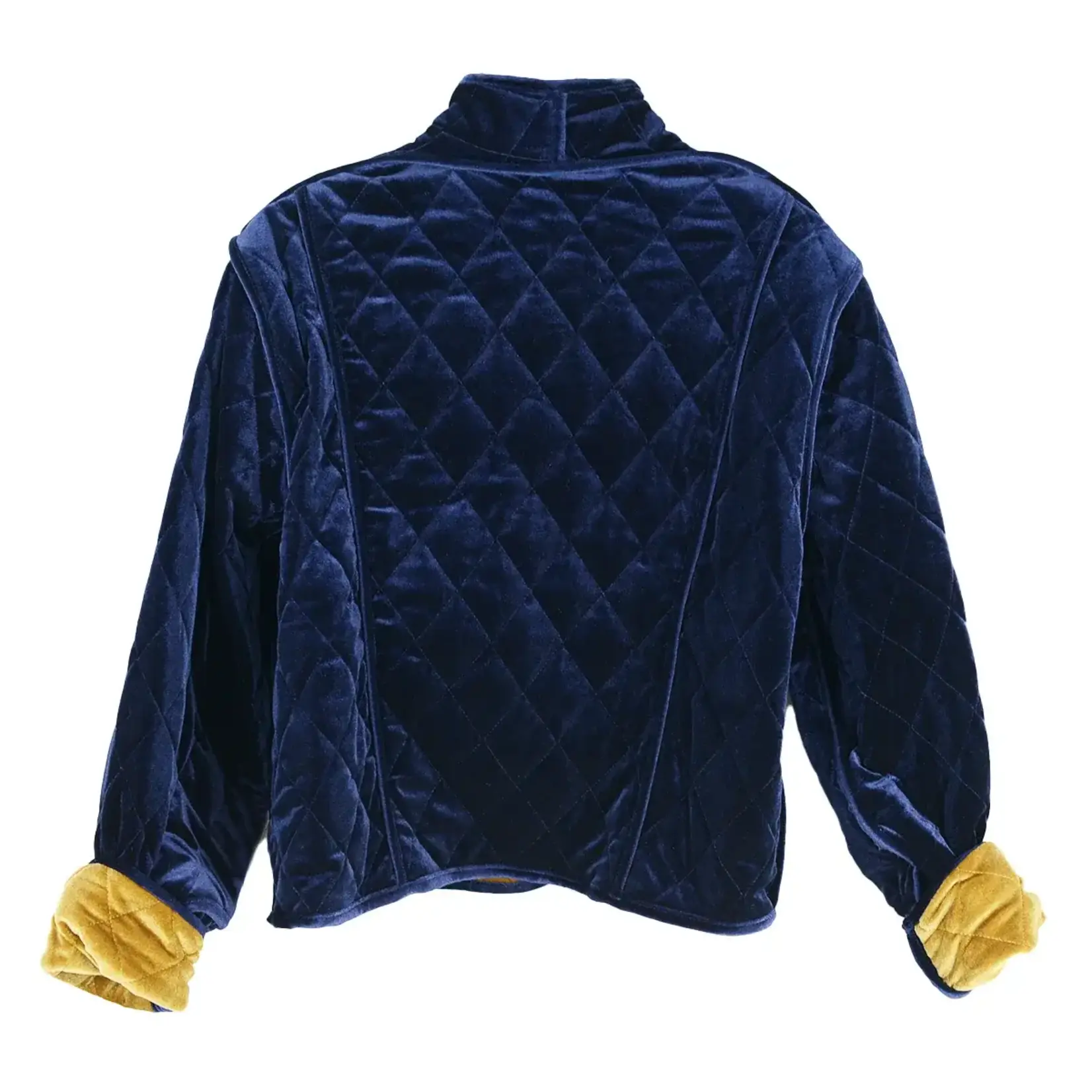FDJ Reversible Velvet Quilted Jacket in Blueberry