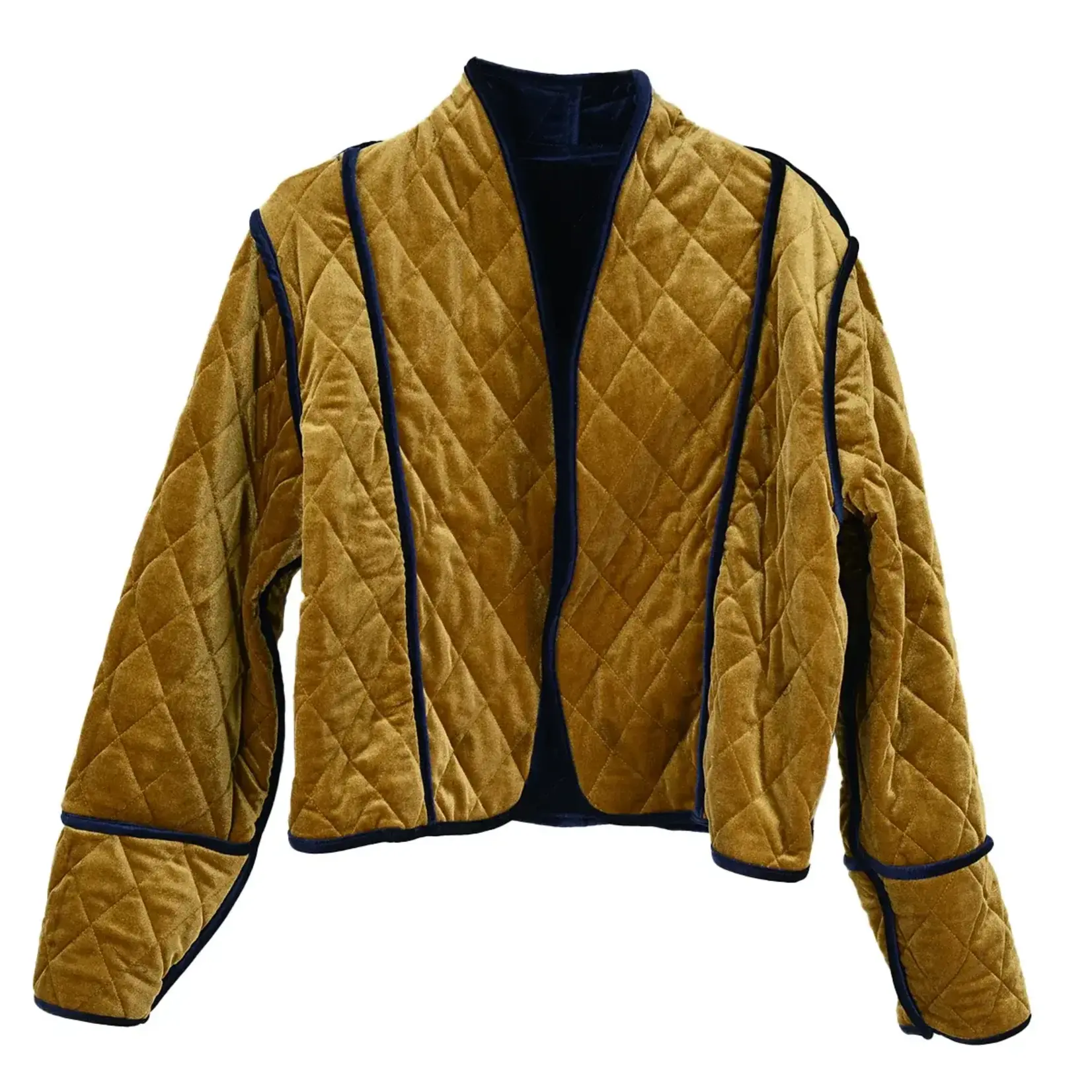FDJ Reversible Velvet Quilted Jacket in Blueberry