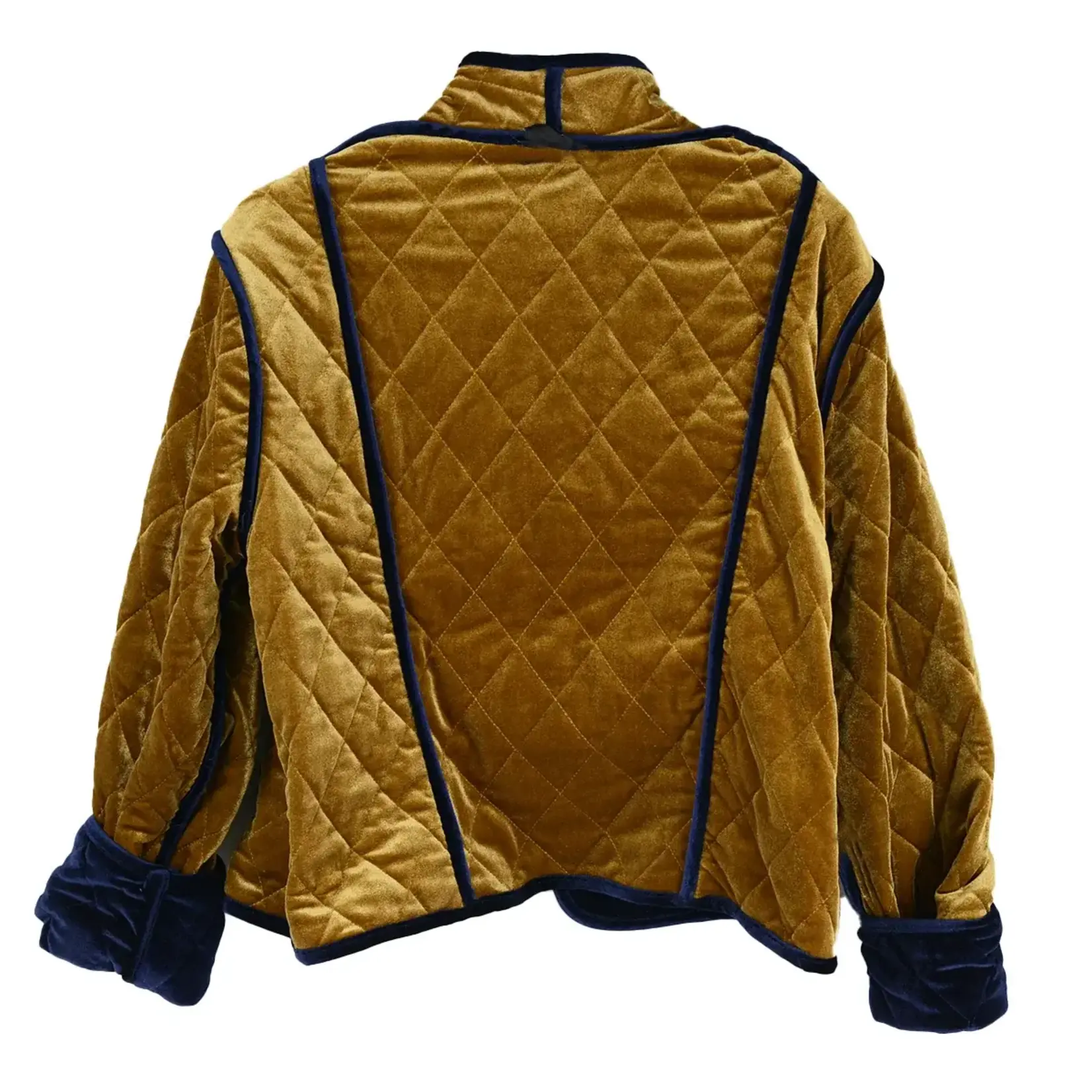FDJ Reversible Velvet Quilted Jacket in Blueberry