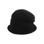 Jeanne Simmons Boiled Wool Ribbed Hat w/Rose in Black