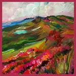 Dallas Painterly Landscape Silk Neckerchief