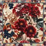 Fallyn Autumn Floral Silk Scarf Neckerchief