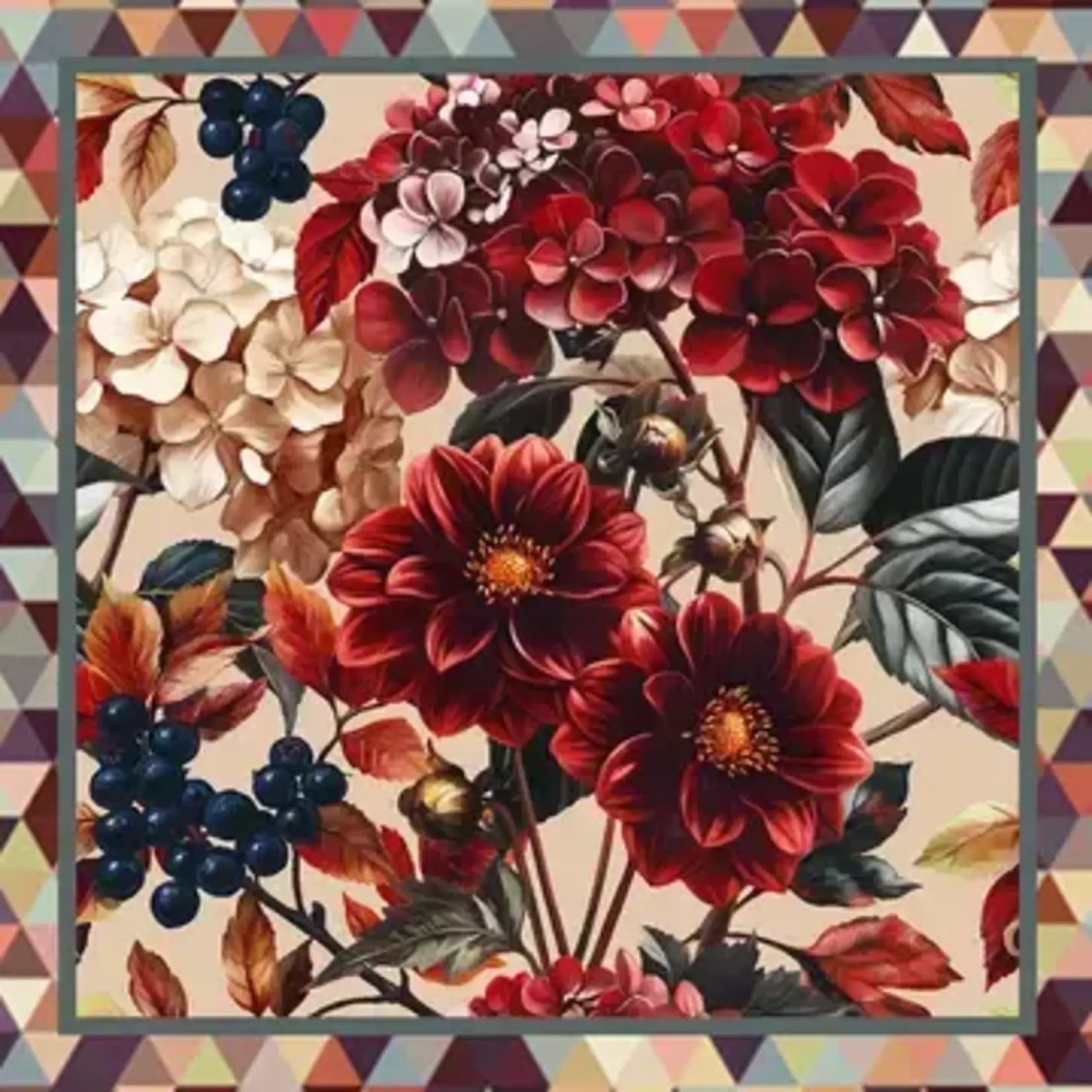 Fallyn Autumn Floral Silk Scarf Neckerchief