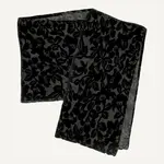 Silk Velvet Stole In Black Burnout