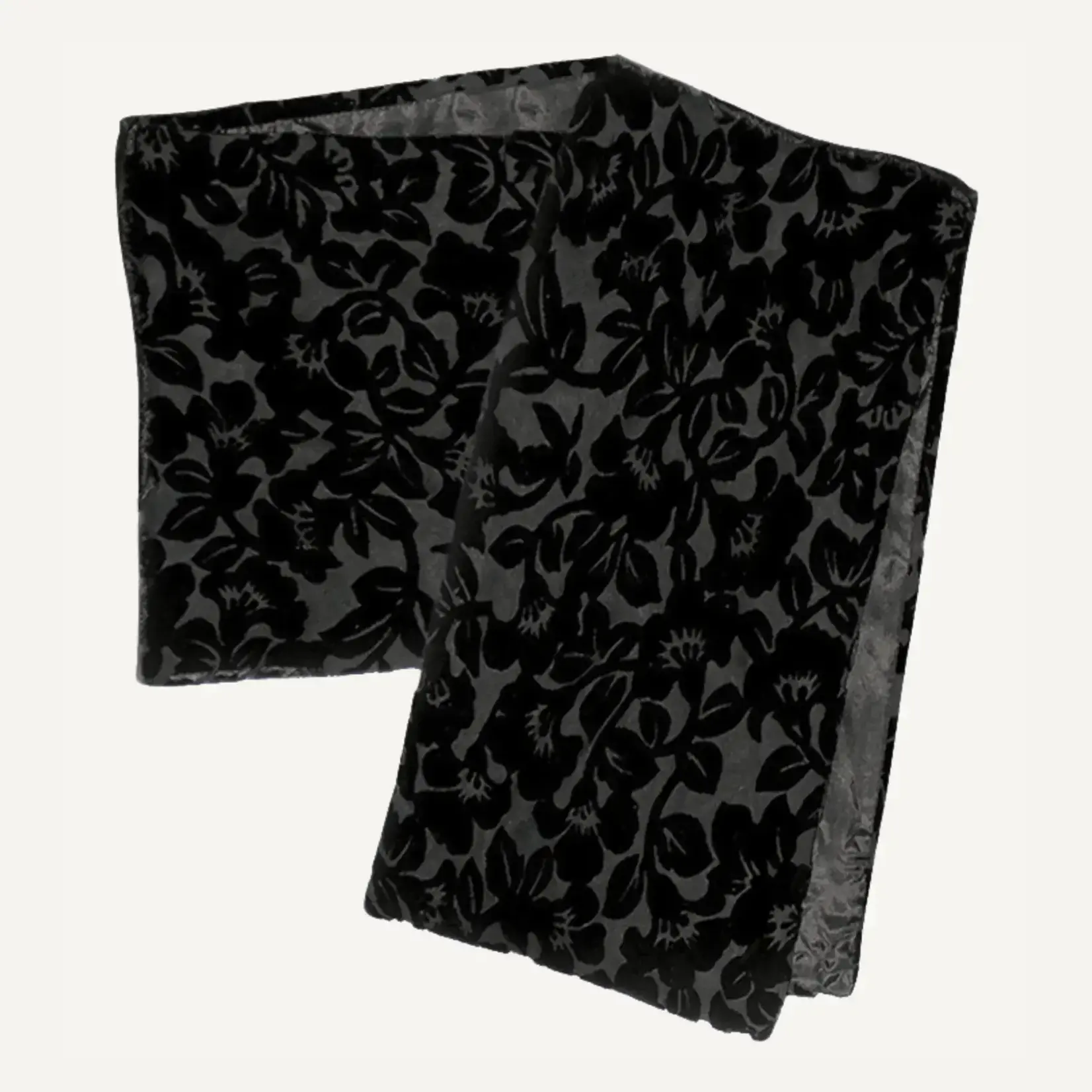 Silk Velvet Stole In Black Burnout