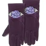 Purple Velvet Gloves w/Rosette