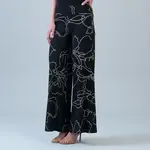 Clara Sunwoo Floral Foiled Outline Soft Knit Palazzo Pant