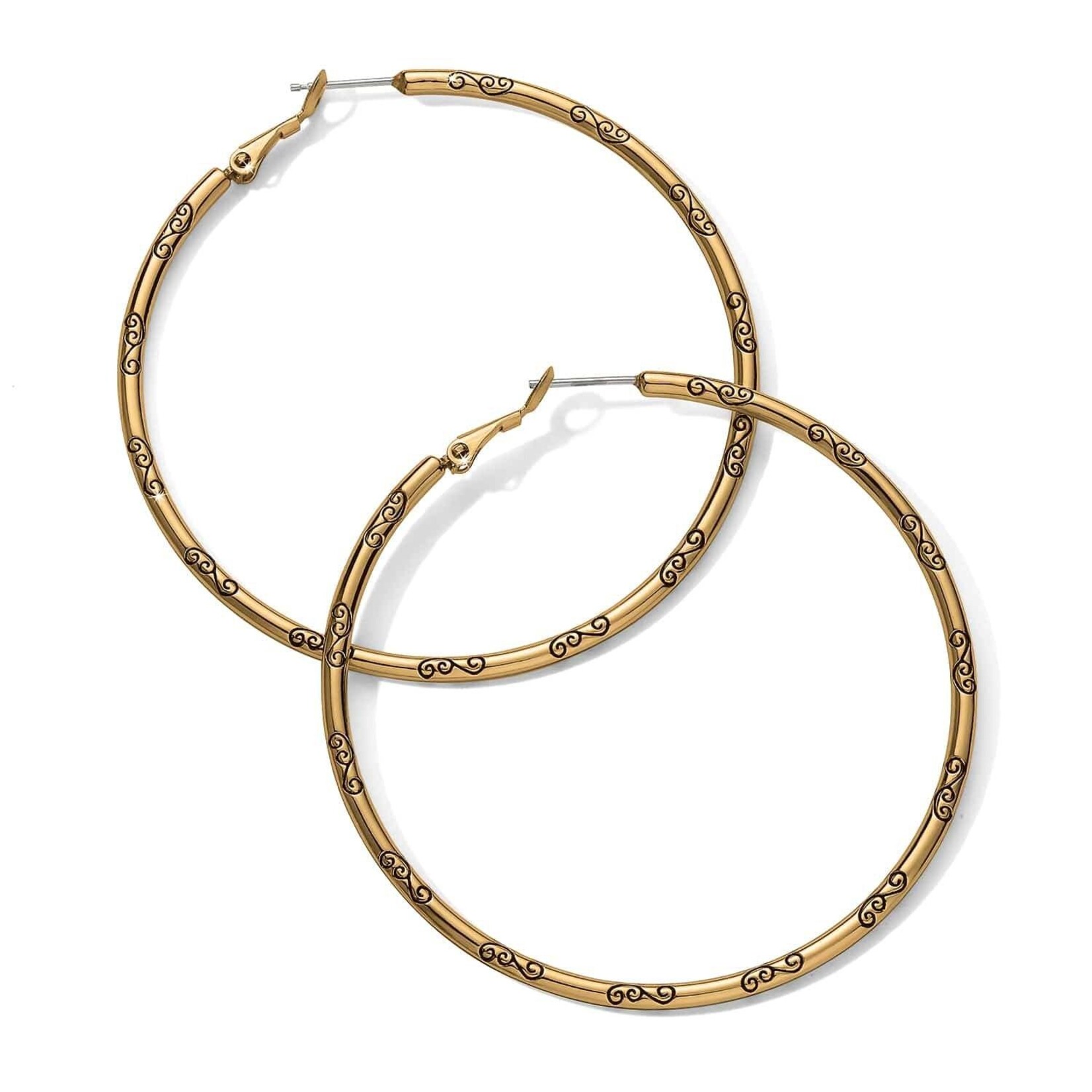 Brighton Grande Hoop Charm Earrings-Gold