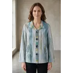 Wild Palms Inspired Inc L/S Distressed Stripe Blouse Grey/River/Olive