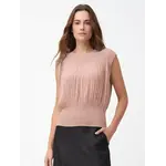 Ellyndale Pleating Sleeveless Chiffon Flow Top in Peach OS