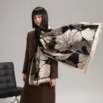 Winding River Black / Cream Large Ginkgo Reversible Wrap
