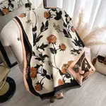 Winding River Orange / Black Wild Rose Reversible Wrap