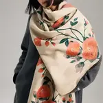 Winding River Orange / Green Blossom Reversible Wrap