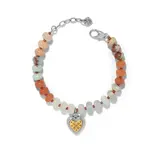Brighton Mosaic Two Tone Heart Beaded Bracelet