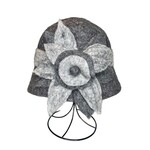 Grey Hat with Grey Belt and Flower