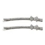 Ficcare Bow-tie Glittery Bobby Pins in Clear Crystal